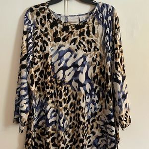Tunic length animal print size 2x top